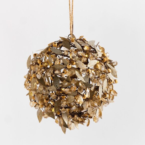 NWOT Pottery Barn - Lit Rustic Leaf Orb 8" Small - Picture 2 of 5